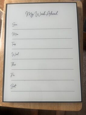 Not Rated White and Black Weekly Planner Wall Sign